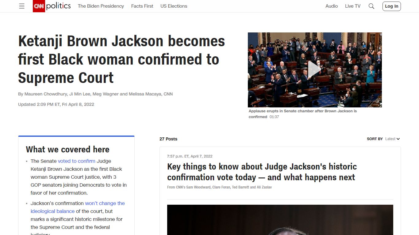 April 7, 2022 Ketanji Brown Jackson Senate confirmation vote - CNN